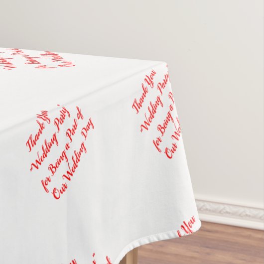 Bruiloft Tafel Rood Typografie Tafelkleed (Voorbeeld)