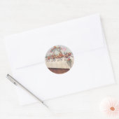 Bruiloft Tafel Vintage Ronde Sticker (Envelop)