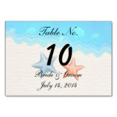 Bruiloft Tafelkaart Strand Schelpen Kaart (Achterkant)