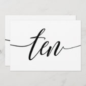 Bruiloft Tafelnummers - Luxe Typografie - Zwart 10 (Voorkant / Achterkant)
