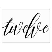 Bruiloft Tafelnummers - Luxe Typografie - Zwart 12 (Achterkant)