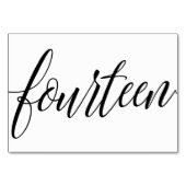 Bruiloft Tafelnummers - Luxe Typografie - Zwart 14 (Voorkant)