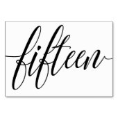 Bruiloft Tafelnummers - Luxe Typografie - Zwart 15 (Achterkant)