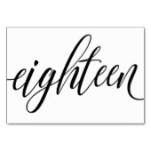 Bruiloft Tafelnummers - Luxe Typografie - Zwart 18 (Achterkant)