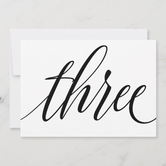 Bruiloft Tafelnummers - Luxe Typografie - Zwart 3 (Achterkant)