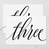 Bruiloft Tafelnummers - Luxe Typografie - Zwart 3 (Voorkant / Achterkant)