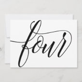 Bruiloft Tafelnummers - Luxe Typografie - Zwart 4 (Voorkant)