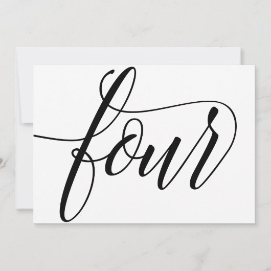 Bruiloft Tafelnummers - Luxe Typografie - Zwart 4 (Voorkant)