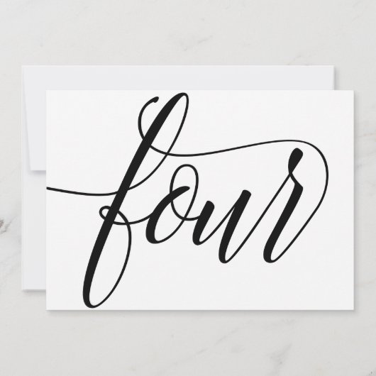 Bruiloft Tafelnummers - Luxe Typografie - Zwart 4 (Achterkant)