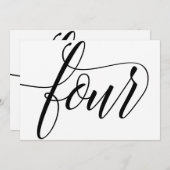 Bruiloft Tafelnummers - Luxe Typografie - Zwart 4 (Voorkant / Achterkant)