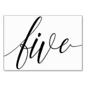 Bruiloft Tafelnummers - Luxe Typografie (zwart) 5 (Achterkant)