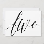 Bruiloft Tafelnummers - Luxe Typografie - Zwart 5 (Voorkant)