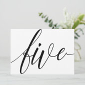 Bruiloft Tafelnummers - Luxe Typografie - Zwart 5 (Staand voorkant)