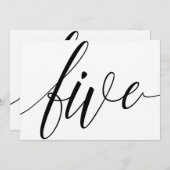 Bruiloft Tafelnummers - Luxe Typografie - Zwart 5 (Voorkant / Achterkant)