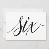 Bruiloft Tafelnummers - Luxe Typografie - Zwart 6 (Voorkant)