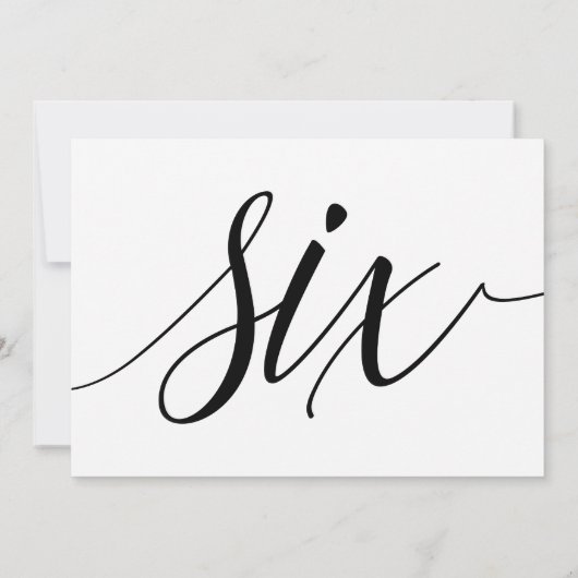 Bruiloft Tafelnummers - Luxe Typografie - Zwart 6 (Achterkant)