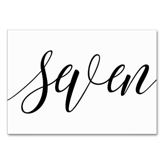 Bruiloft Tafelnummers - Luxe Typografie (zwart) 7 (Achterkant)