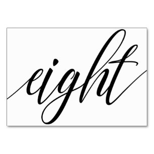 Bruiloft Tafelnummers - Luxe Typografie (zwart) 8