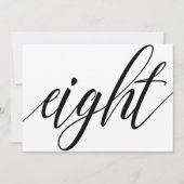 Bruiloft Tafelnummers - Luxe Typografie - Zwart 8 (Voorkant)
