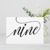 Bruiloft Tafelnummers - Luxe Typografie - Zwart 9 (Staand voorkant)