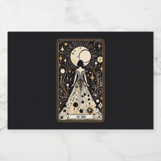 Bruiloft Tarot Bruid Likeurfles Etiket (Enkel label)