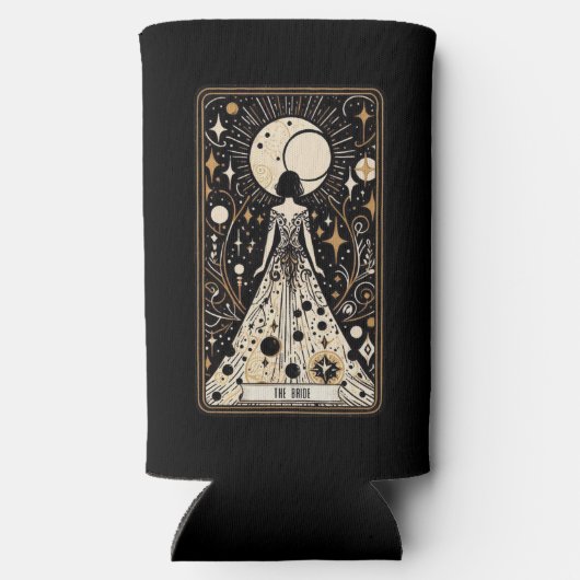 Bruiloft Tarot Bruid Seltzer Blikjeskoeler (Achterkant)