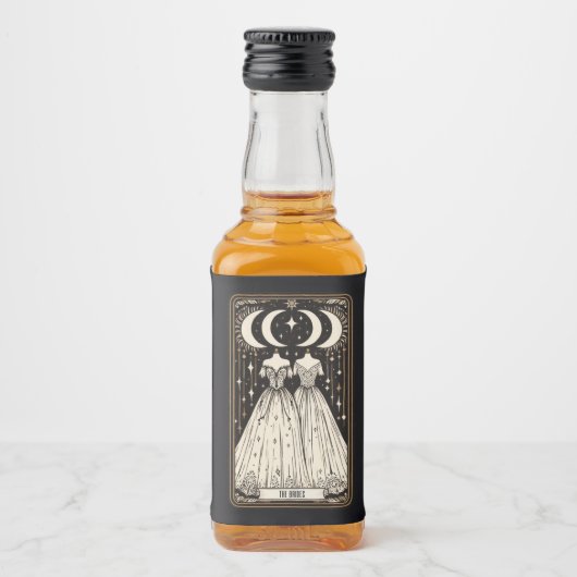 Bruiloft Tarot bruiden Likeurfles Etiket (Voorkant)