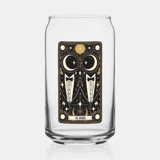 Bruiloft Tarot Grooms Blikvorm Glas (Voorkant)