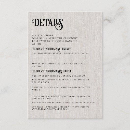 Bruiloft Tarot Informatiekaartje (Voorkant)