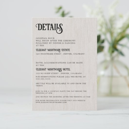 Bruiloft Tarot Informatiekaartje (Staand voorkant)