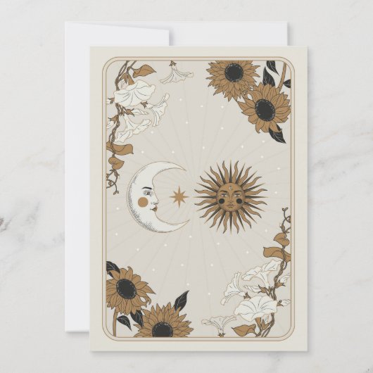 Bruiloft tarot maan zon sterren de liefhebbers uit kaart (Achterkant)