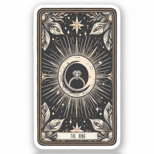 Bruiloft Tarot Verloving Ring Sticker (Voorkant)