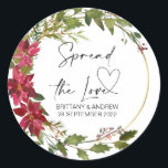Bruiloft tas Favor Spread the Love Jam Christmas Ronde Sticker<br><div class="desc">Je bruiloft zal een smakelijke en verfijnde affaire zijn, dus het is alleen maar gepast dat je die verfijning uitdrukt in elk detail van je speciale dag tot aan de kleinste persoonlijke touches. Stijlvolle en mooie gepersonaliseerde trouwstickers zijn perfect voor bruiloft of als envelopzegels op je verloving, op de date,...</div>