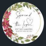 Bruiloft tas Favor Spread the Love Jam Christmas Ronde Sticker<br><div class="desc">Je bruiloft zal een smakelijke en verfijnde affaire zijn, dus het is alleen maar gepast dat je die verfijning uitdrukt in elk detail van je speciale dag tot aan de kleinste persoonlijke touches. Stijlvolle en mooie gepersonaliseerde trouwstickers zijn perfect voor bruiloft of als envelopzegels op je verloving, op de date,...</div>
