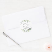Bruiloft tas Favor Verspreid de Liefde Jam Eucalyp Ronde Sticker (Envelop)