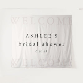 Bruiloft Taupe en Zwarte Typografie Welkom  Wandkleed