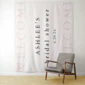 Bruiloft Taupe en Zwarte Typografie Welkom Wandkleed (In situ)