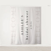 Bruiloft Taupe en Zwarte Typografie Welkom Wandkleed (Voorkant)