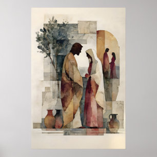 Bruiloft te Kana Print Minimalistische Christelijk