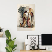 Bruiloft te Kana Print Minimalistische Christelijk (Thuiskantoor)