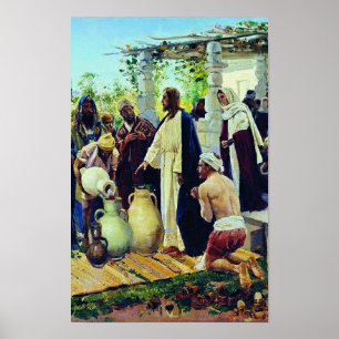 Bruiloft te Kana, religieuze schilderkunst, Poster