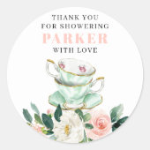 Bruiloft Tea Party Ronde Sticker (Voorkant)