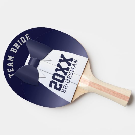 Bruiloft Team Bruid Bruidsman Ping Pong Paddle Tafeltennisbatje (Zijkant)