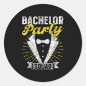 Bruiloft Team Bruidegom Team Bruid Bachelor Ronde Sticker (Voorkant)