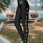 Bruiloft Team Groom Groomsmaid Zwart Leggings<br><div class="desc">Team Groom. Je hebt je bruiloft leggings gevonden. (ook nuttig voor de Bride van het Team - verander de tekst aan pak en de achtergrondkleur ook.)</div>
