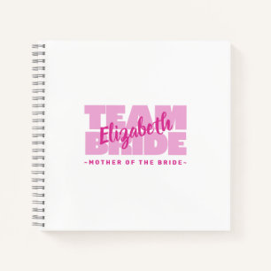 Bruiloft Team Moeder van de bruid Naam Retro Pink Notitieboek