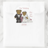 Bruiloft Teddybeer Sticker gunsten (Tas)