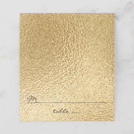 Bruiloft Tent Kaart Plaatskaart Elegant Goud en Zw Plaatskaartje (Buitenkant ongevouwen)