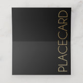 Bruiloft Tent Kaart Plaatskaart Elegant Goud en Zw Plaatskaartje (Binnenkant ongevouwen)