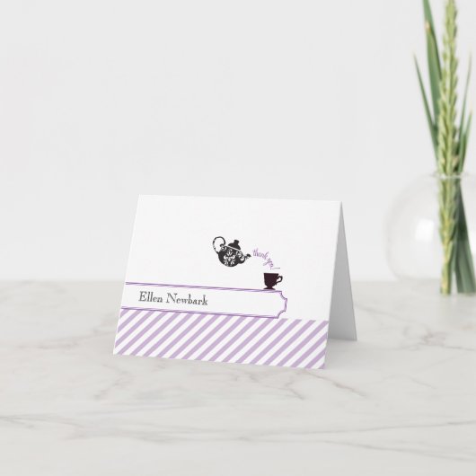 Bruiloft Thank You Card - Paars Bedankkaart (Voorkant)